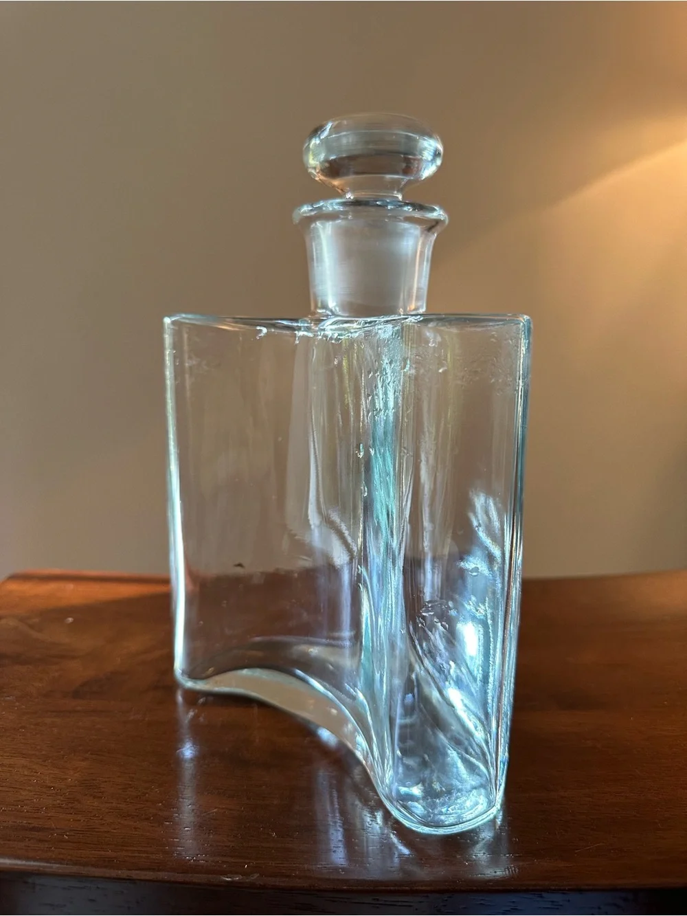 Crate & Barrel • large decanter • glass • heavyweight